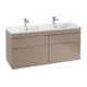 V&B Meuble sous lavabo Venticello 125,3x59x50,2cm, poignée chrome, taupe-1