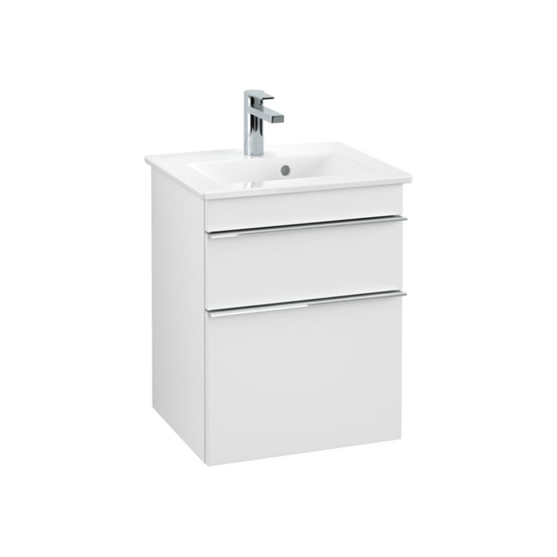 V&B Meuble sous lavabo Venticello 46,6x59x42,5 cm, poignée chrome, blanc mat