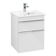 V&B Meuble sous-lavabo Venticello 46,6x59x42,5cm, chrome, blanc brillant-3