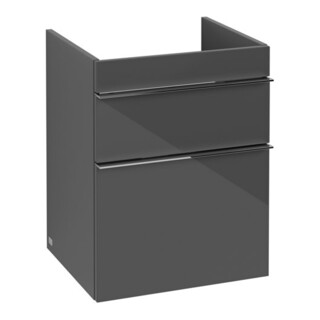V&B Meuble sous lavabo Venticello 46,6x59x42,5cm, poignée chrome, gris brillant