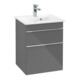 V&B Meuble sous lavabo Venticello 46,6x59x42,5cm, poignée chrome, gris brillant-4