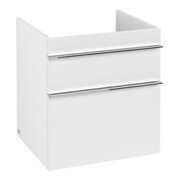 V&B Meuble sous lavabo Venticello 55,3x59x50,2cm, Poignée chrome, blanc mat