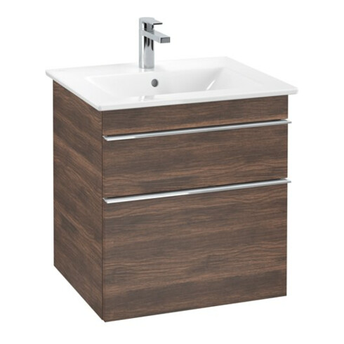 V&B Meuble sous lavabo VENTICELLO 55,3x59x50,2cm, Poignée Chrome, chêne arizona