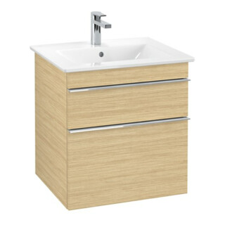V&B Meuble sous lavabo VENTICELLO 55,3x59x50,2cm, Poignée chrome, chêne nordique