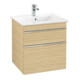 V&B Meuble sous lavabo VENTICELLO 55,3x59x50,2cm, Poignée chrome, chêne nordique-1