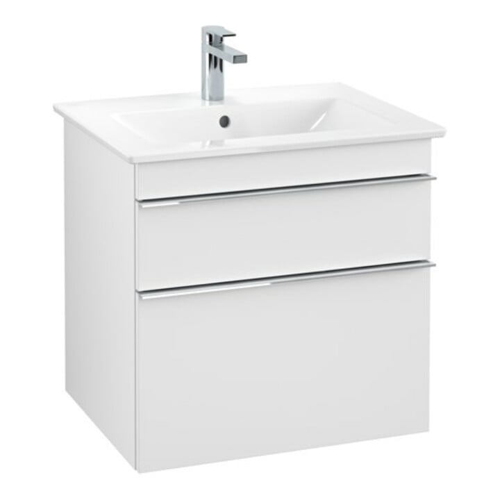 V&B Meuble sous lavabo Venticello 60,3x59x50,2 cm, poignée chrome, blanc mat