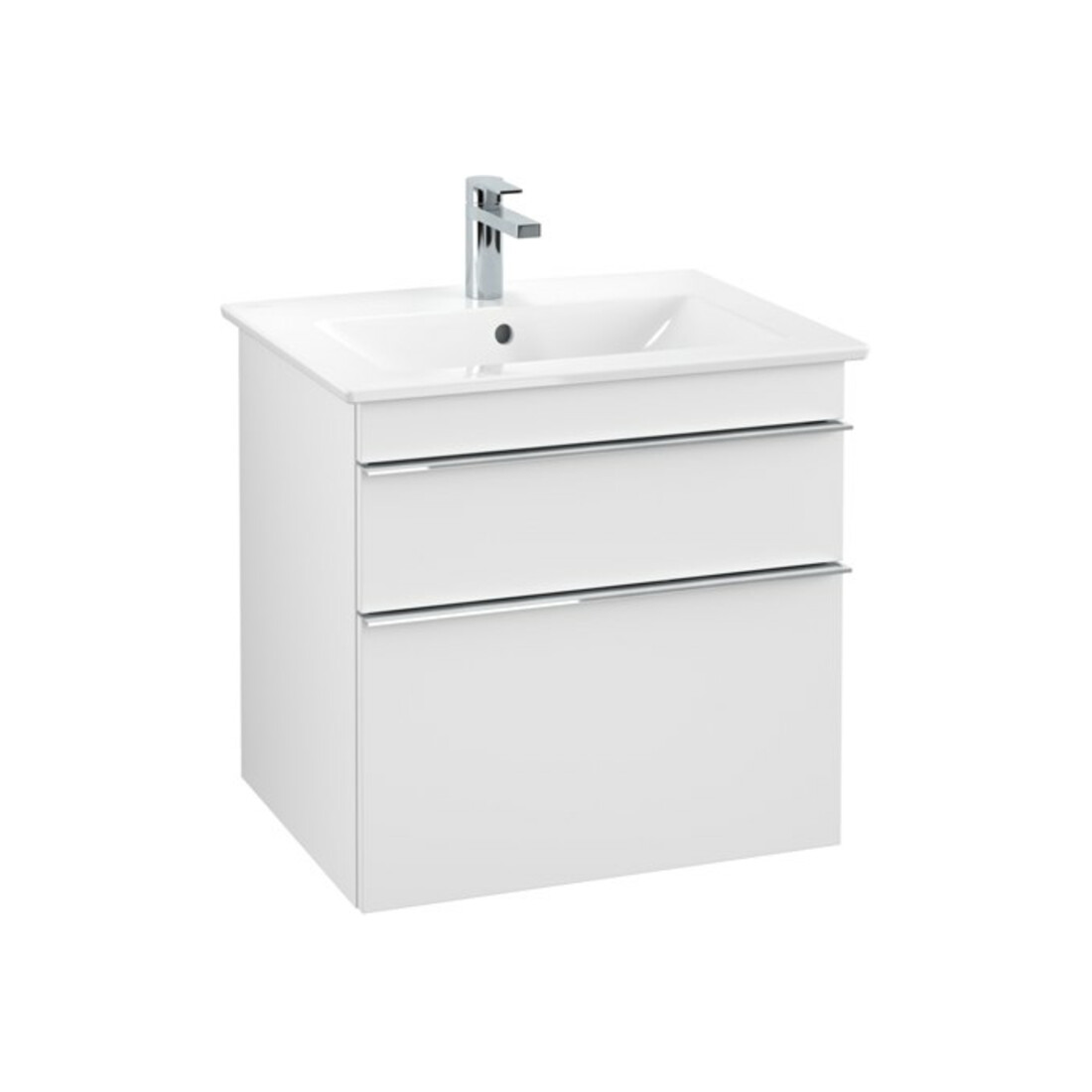 V&B Meuble sous lavabo Venticello 60,3x59x50,2 cm, poignée chrome, blanc mat