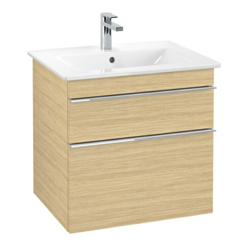 V&B Meuble sous lavabo VENTICELLO 60,3x59x50,2cm, poignée chrome, chêne nordique