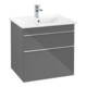 V&B Meuble sous lavabo Venticello 60,3x59x50,2cm, Poignée chrome, gris brillant-3