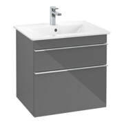 V&B Meuble sous lavabo Venticello 60,3x59x50,2cm, Poignée chrome, gris brillant-3