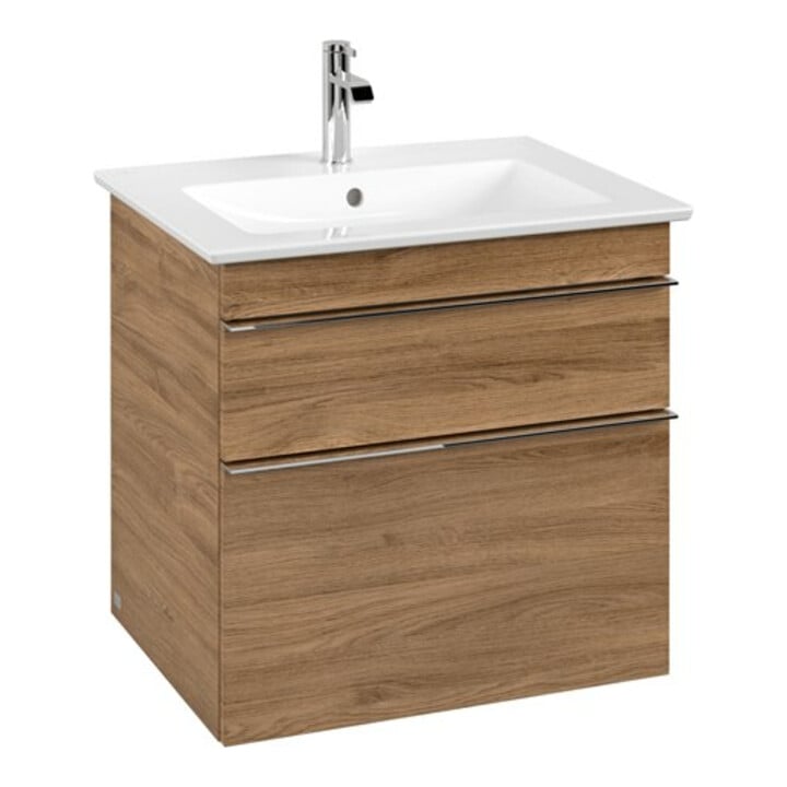 V&B Meuble sous lavabo Venticello 60,3x59x50,2cm, poignée chrome, kansas oak