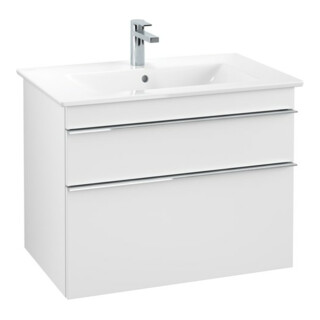 V&B Meuble sous-lavabo Venticello 75,3x59x50,2cm, Poignée Chrome, blanc mat