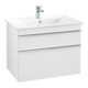 V&B Meuble sous-lavabo Venticello 75,3x59x50,2cm, Poignée Chrome, blanc mat-1