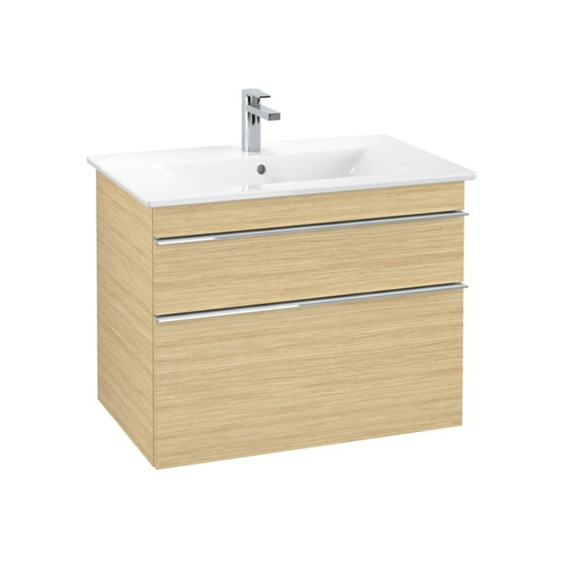 V&B Meuble sous lavabo VENTICELLO 75,3x59x50,2cm, Poignée chrome, chêne nordique