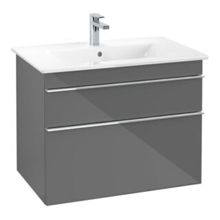 V&B Meuble sous lavabo Venticello 75,3x59x50,2cm, Poignée Chrome, gris brillant