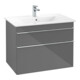 V&B Meuble sous lavabo Venticello 75,3x59x50,2cm, Poignée Chrome, gris brillant-1