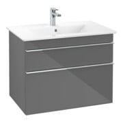V&B Meuble sous lavabo Venticello 75,3x59x50,2cm, Poignée Chrome, gris brillant