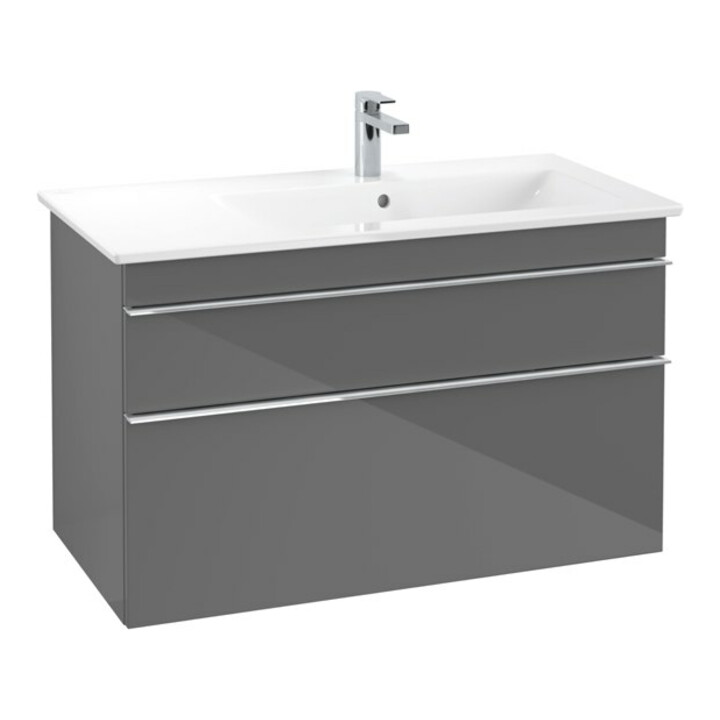 V&B Meuble sous lavabo Venticello 95,3x59x50,2 cm, Droit, Couleur chrome, Brillant vert