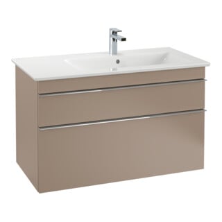 V&B Meuble sous lavabo Venticello 95,3x59x50,2 cm, Droit, Couleur chrome, Gris cachemire