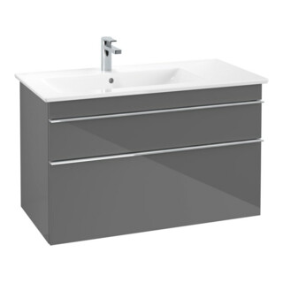 V&B Meuble sous-lavabo Venticello 95,3x59x50,2 cm, G à gauche, gris clair, brillant gris