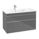 V&B Meuble sous-lavabo Venticello 95,3x59x50,2 cm, G à gauche, gris clair, brillant gris-1