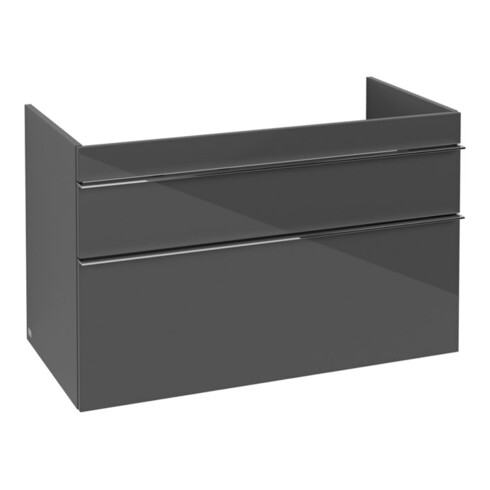 V&B Meuble sous-lavabo Venticello 95,3x59x50,2 cm, G à gauche, gris clair, brillant gris