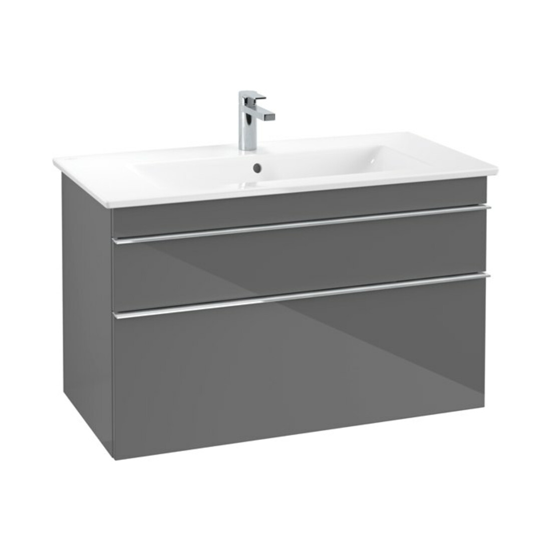 V&B Meuble sous lavabo Venticello 95,3x59x50,2cm, avec B, couleur chrome, brillant