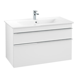 V&B Meuble sous lavabo Venticello 95,3x59x50,2cm, B avec, chromé, blanc mat