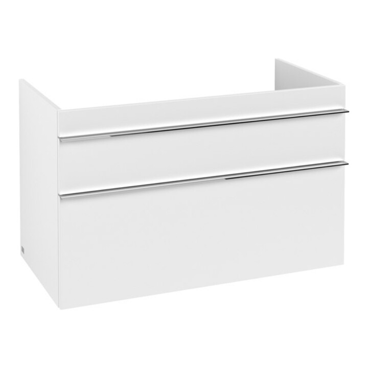 V&B Meuble sous lavabo Venticello 95,3x59x50,2cm, B avec, chromé, blanc mat