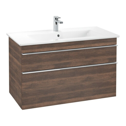 V&B Meuble sous lavabo VENTICELLO 95,3x59x50,2cm, blanc mat, gris clair, arizona Oa