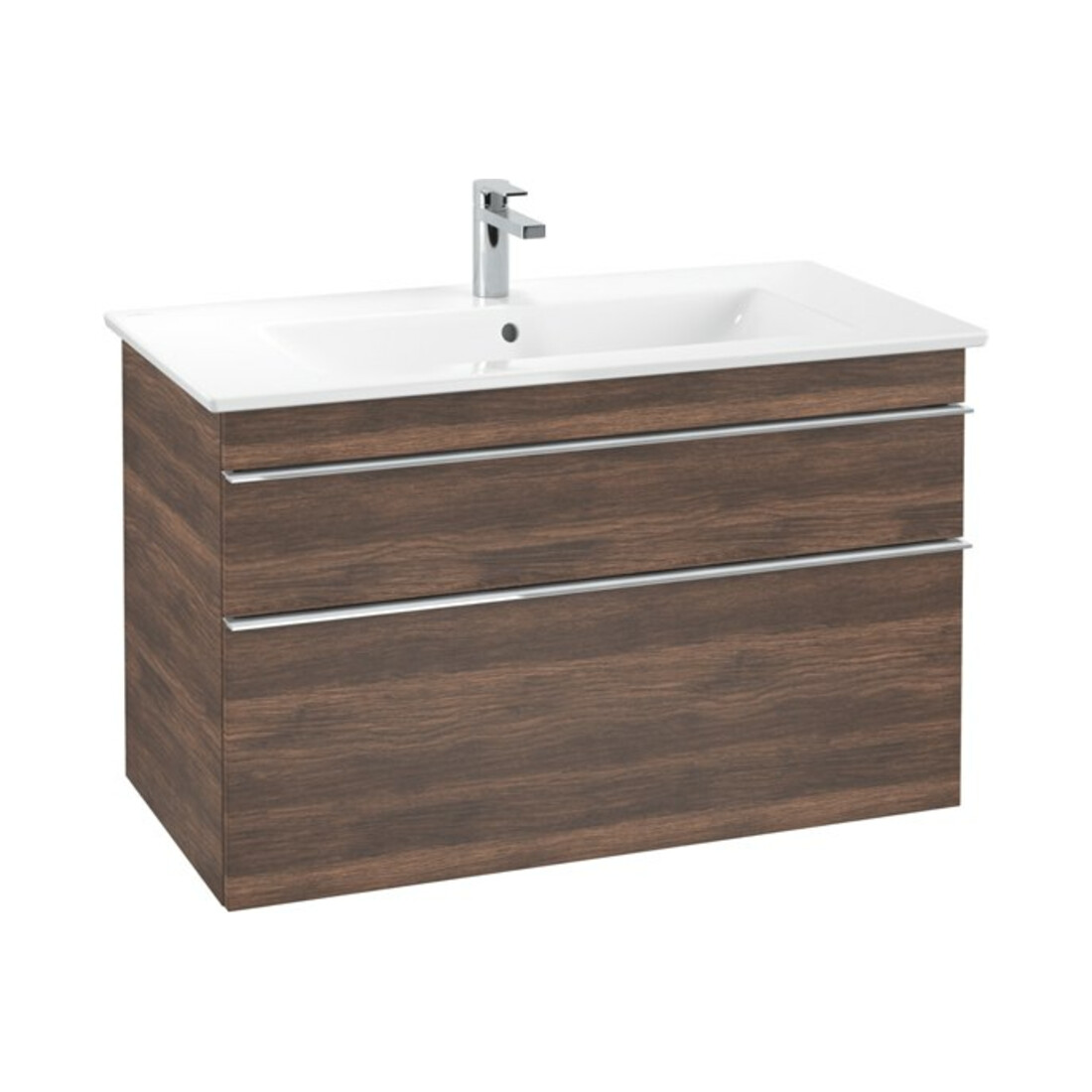V&B Meuble sous lavabo VENTICELLO 95,3x59x50,2cm, blanc mat, gris clair, arizona Oa