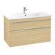 V&B Meuble sous lavabo VENTICELLO 95,3x59x50,2cm, Blanc mat, Gris clair, Nord Oa-1
