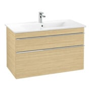 V&B Meuble sous lavabo VENTICELLO 95,3x59x50,2cm, Blanc mat, Gris clair, Nord Oa
