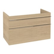 V&B Meuble sous lavabo VENTICELLO 95,3x59x50,2cm, Blanc mat, Gris clair, Nord Oa-3