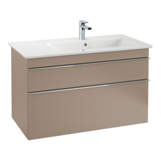 V&B Meuble sous lavabo Venticello 95,3x59x50,2cm, Droit, Gris clair, Bleu volcan