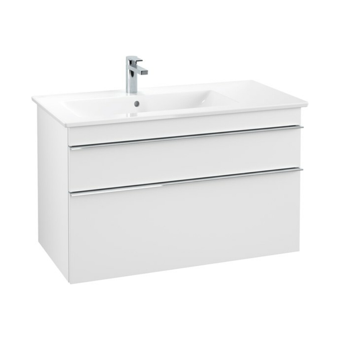 V&B Meuble sous-lavabo Venticello 95,3x59x50,2cm, G gauche, gris clair, blanc mat