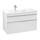 V&B Meuble sous lavabo Venticello 95,3x59x50,2cm, Gauche, Gris chrome, Blanc brillant-3
