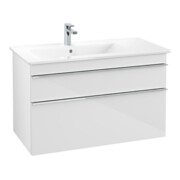 V&B Meuble sous lavabo Venticello 95,3x59x50,2cm, Gauche, Gris chrome, Blanc brillant-3