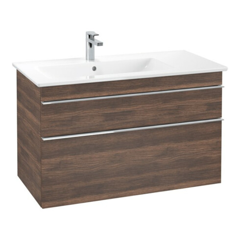 V&B Meuble sous lavabo VENTICELLO 95,3x59x50,2cm, L gauche, gris chromé, Ariz. Oa