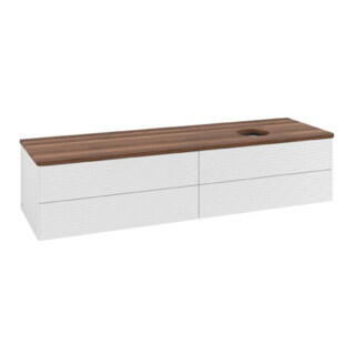 V&B Meuble sous-vasque avec structure de façade Antao 160x50cm, couleur WBP blanc chaud, brillant blanc Lac
