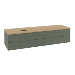 V&B Meuble sous vasque avec structure de façade Antao 160x50cm, WBP chêne hon., laqué gris m.