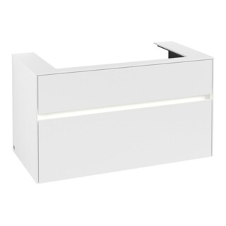 V&B Meuble sous vasque Collaro 100x54,8x50 cm, WT mi, LED 7,3 W, blanc mat