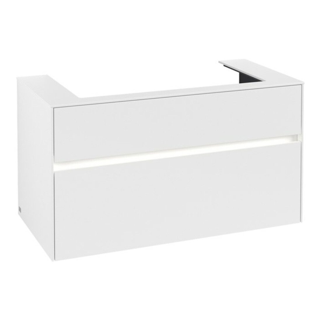 V&B Meuble sous vasque Collaro 100x54,8x50 cm, WT mi, LED 7,3 W, blanc mat