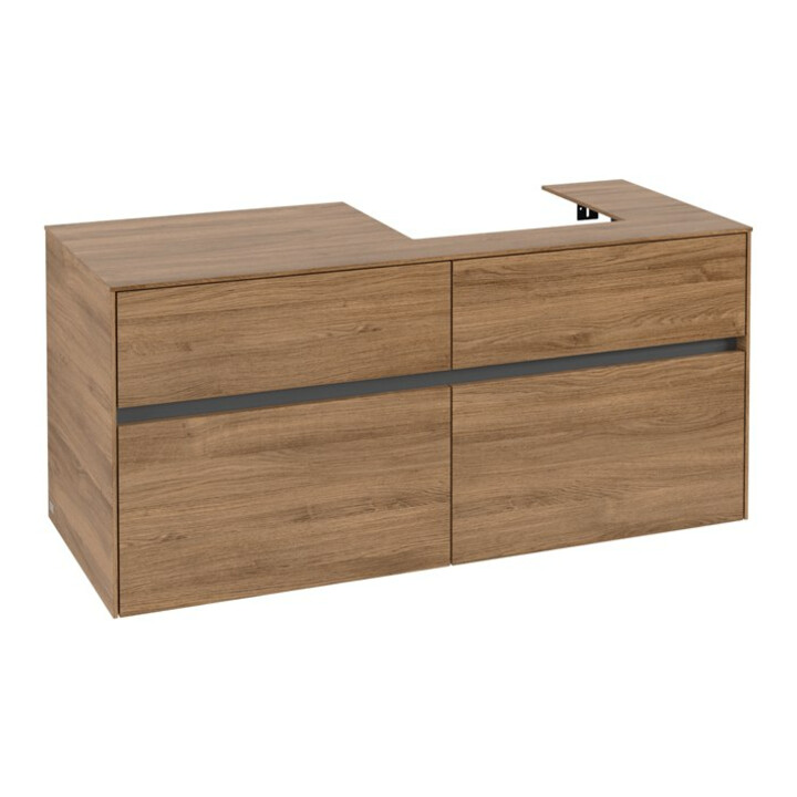 V&B Meuble sous vasque Collaro 120x54,8x50cm, vasque droite, chêne Kansas