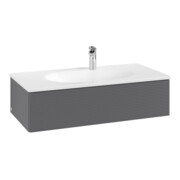 V&B Meuble sous-vasque Éclairage tiroir Antao 98,8x25,6x49,3cm, antracite laqué-3