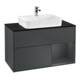 V&B Meuble sous vasque Finion 100, Pl blanc mat, Rg rouge mat brillant, Laqué mat blanc-1