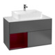 V&B Meuble sous vasque Finion 100, Pl bleu mat, Tiroir gauche Peo, Anthracite m-1