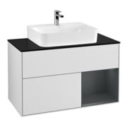 V&B Meuble sous-vasque Finion 100, placage bouleau, laqué blanc