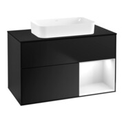 V&B Meuble sous-vasque Finion 100x60,3 cm, blanc brillant, bleu mat