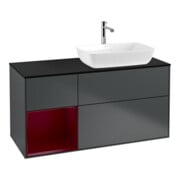 V&B Meuble sous-vasque Finion 120 cm, éclairage mural, blanc laqué mat